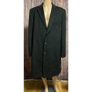 Stafford Jacket Mens 46L Black Wool Blend Overcoat Long Dressy Warm Heavy